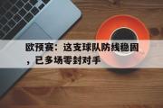 亚博体育-欧预赛：这支球队防线稳固，已多场零封对手